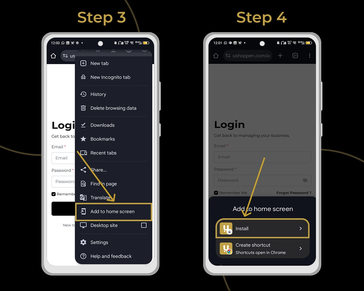 how to install ushoppen on your phone