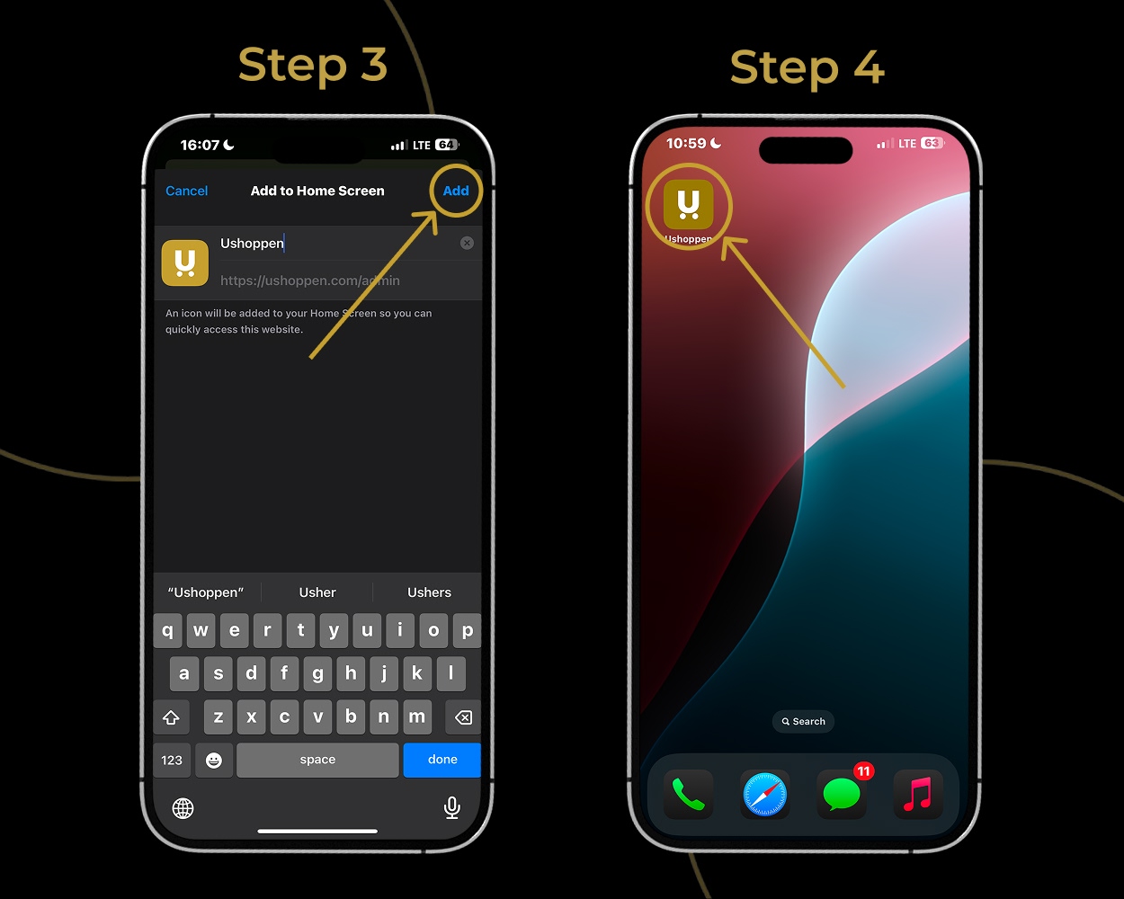 how to install ushoppen on your phone